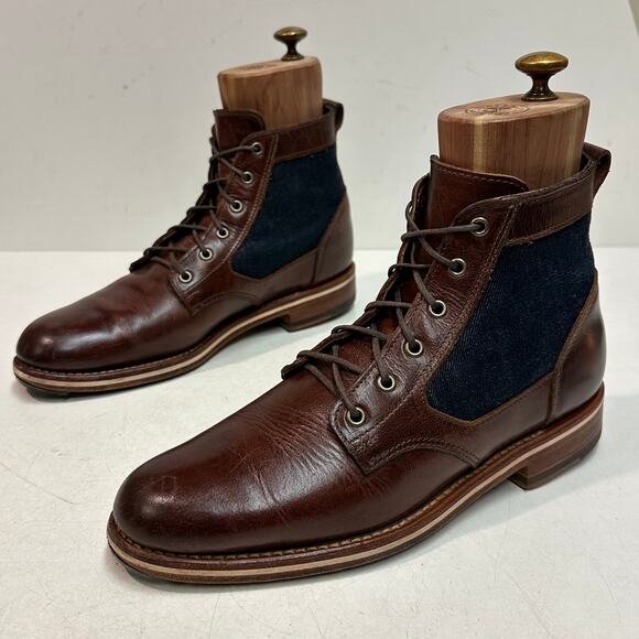 NEW HEELS Rancourt & Co. x Helm Sam Boot Ray-Ray Horween Cone Denim USA 7 D main image 10
